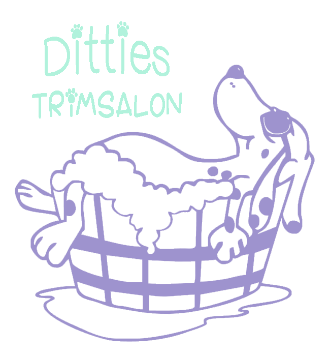 Ditties Trimsalon logo hond in bad